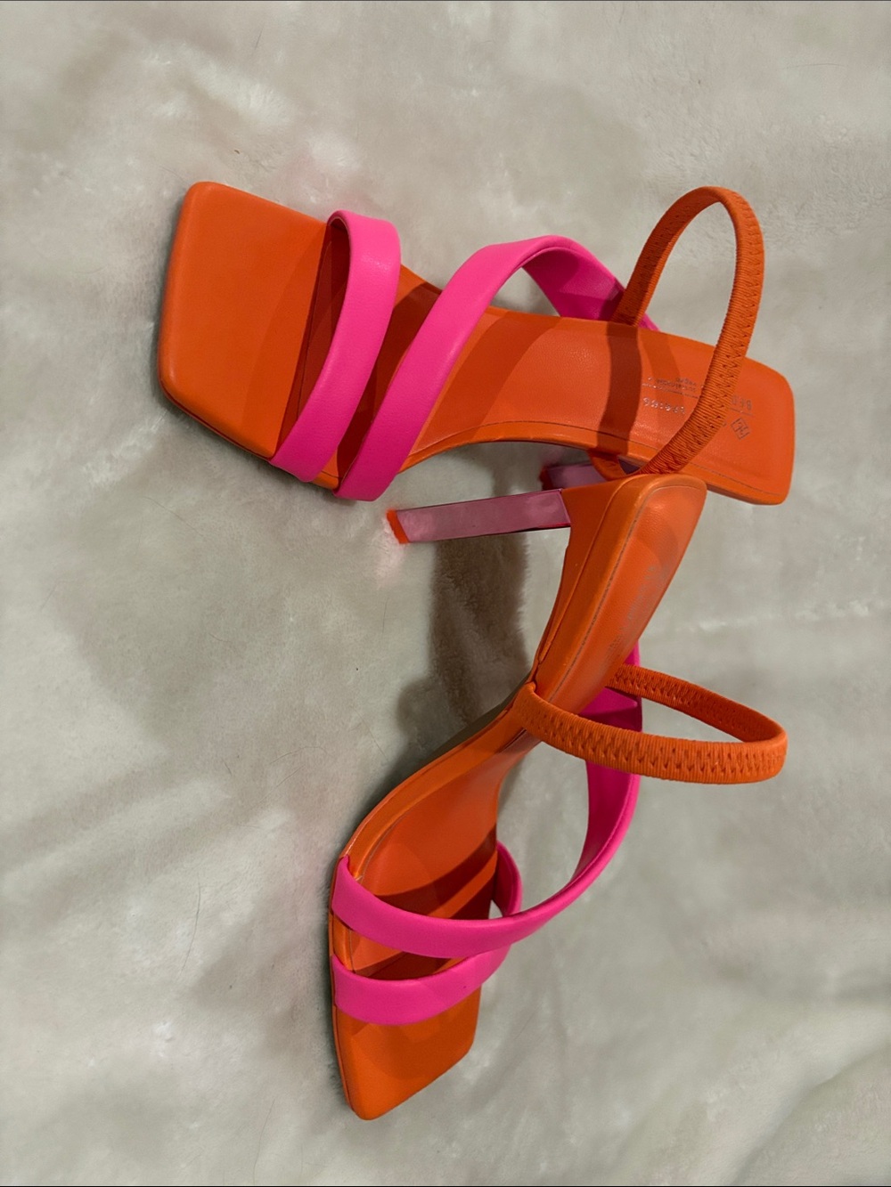 Call It Spring Orange and Hot Pink Strappy Heels